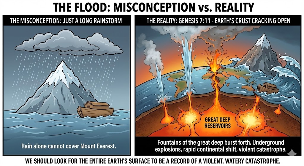Geological illustration: how the global flood could have happened